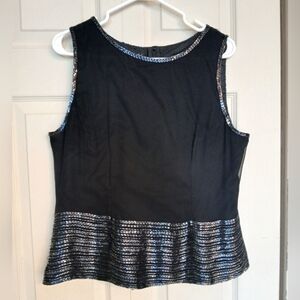 AFTER SIX BY RONALD JOYCE Vintage Gorgeous Black Formal Sequined Blouse, Size 12